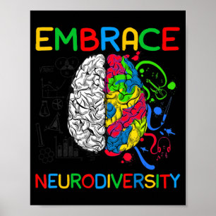 Neurodiversity Shirt Embrace ADHD Autisme Awarenes Poster