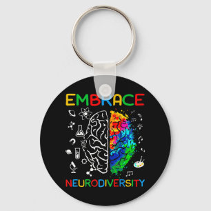 Neurodiversity Shirt Embrace ADHD Autisme Awarenes Sleutelhanger