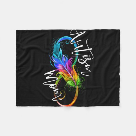 Neurodiversity Symbol Rainbow Infinity Autisme Mam Fleece Deken (Voorkant (Horizontaal))