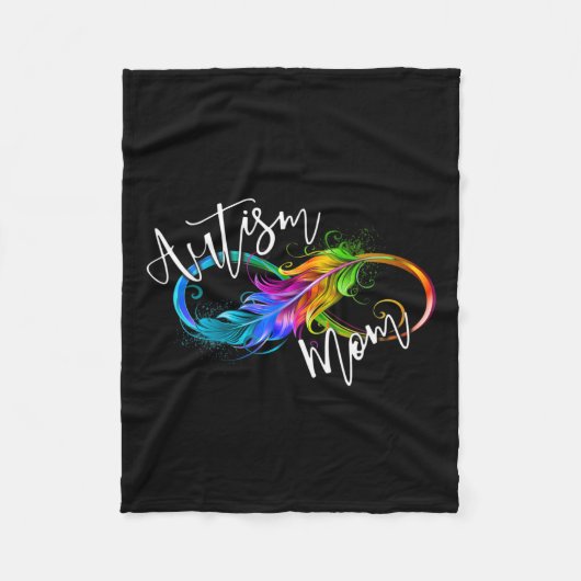Neurodiversity Symbol Rainbow Infinity Autisme Mam Fleece Deken (Voorkant)