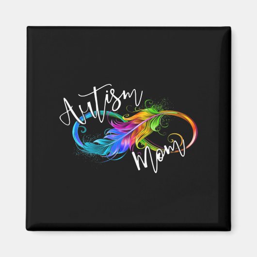 Neurodiversity Symbol Rainbow Infinity Autisme Mam Magneet (Voorkant)