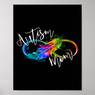 Neurodiversity Symbol Rainbow Infinity Autisme Mam Poster