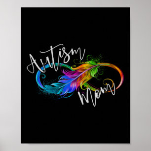 Neurodiversity Symbol Rainbow Infinity Autisme Mam Poster