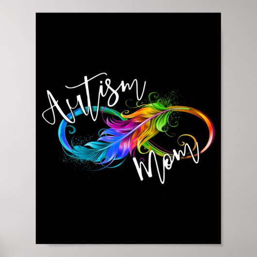 Neurodiversity Symbol Rainbow Infinity Autisme Mam Poster (Voorkant)