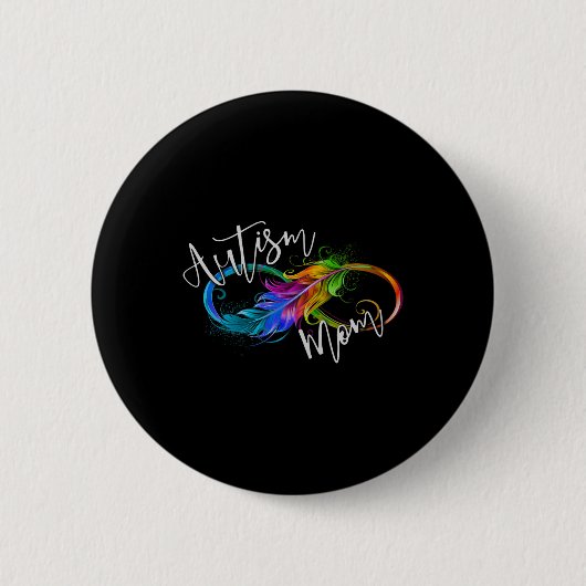 Neurodiversity Symbol Rainbow Infinity Autisme Mam Ronde Button 5,7 Cm (Voorkant)