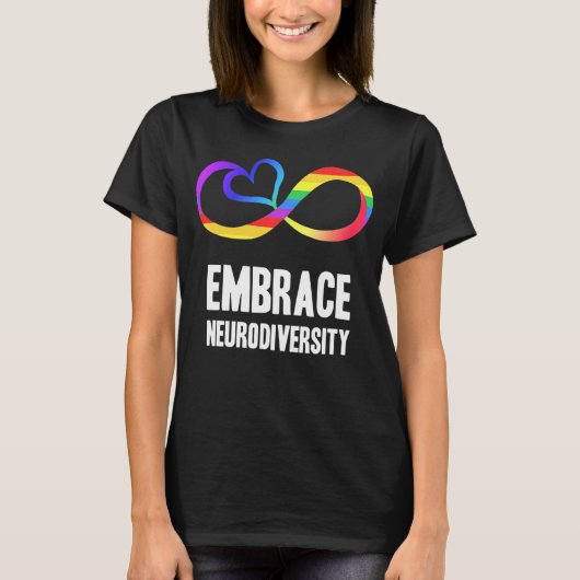 Neurodiversity Symbol Rainbow Infinity Autisme Mam T-shirt (Voorkant)