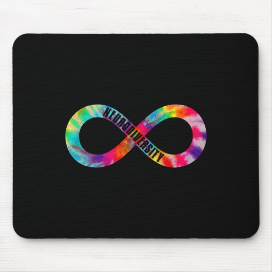 Neurodiversity Tie Dye Infinity Sign Autisme Aware Muismat (Voorkant)
