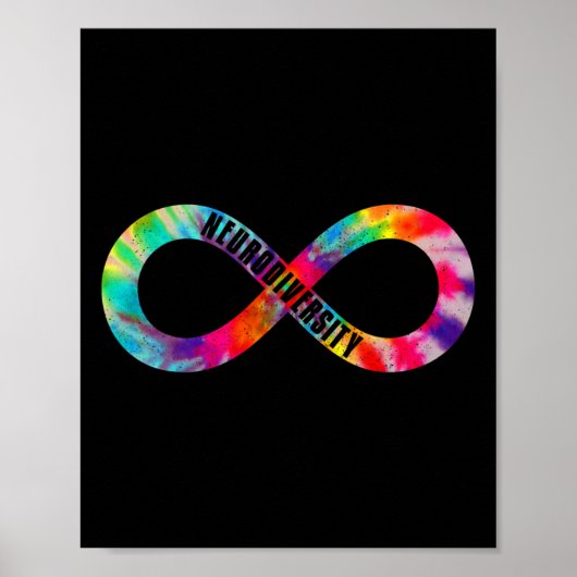 Neurodiversity Tie Dye Infinity Sign Autisme Aware Poster (Voorkant)