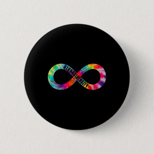 Neurodiversity Tie Dye Infinity Sign Autisme Aware Ronde Button 5,7 Cm
