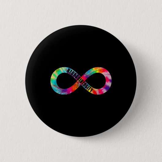 Neurodiversity Tie Dye Infinity Sign Autisme Aware Ronde Button 5,7 Cm (Voorkant)