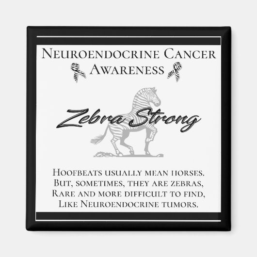 Neuroendocriene kanker Zebra Magneet (Voorkant)