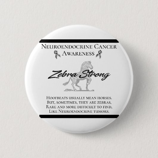 Neuroendocriene kanker Zebra Ronde Button 5,7 Cm (Voorkant)