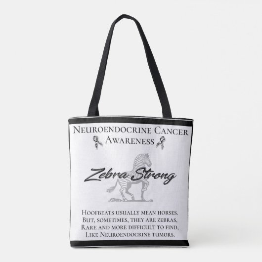 Neuroendocriene kanker Zebra Tote Bag (Achterkant)