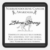 Neuroendocriene kanker Zebra Vierkante Sticker (Voorkant)