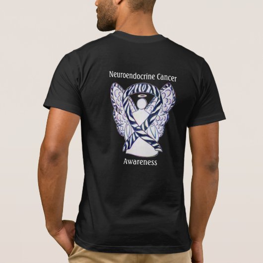 Neuroendocriene kankerwaarschuwing Ribbon Angel-Sh T-shirt (Achterkant)