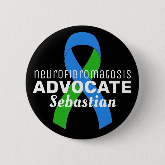 Neurofibromatose Advocate Ribbon Black Button (Voorkant)