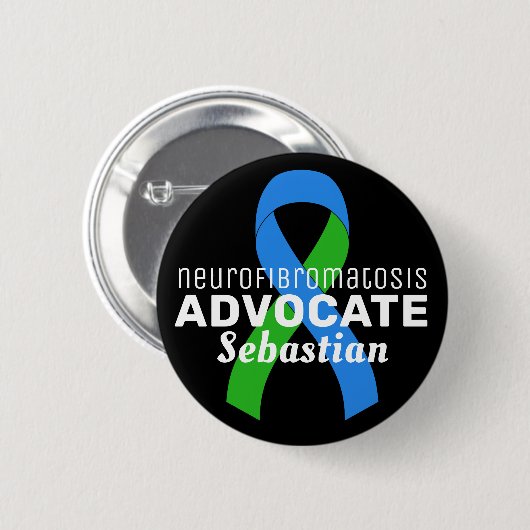 Neurofibromatose Advocate Ribbon Black Button (Voorkant /achterkant)