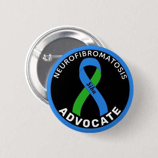 Neurofibromatose Advocate Ribbon Black Button (Voorkant /achterkant)