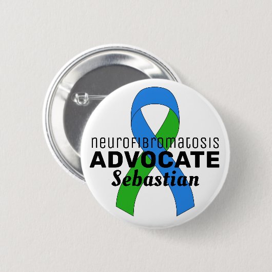 Neurofibromatose Advocate Ribbon White Button (Voorkant /achterkant)