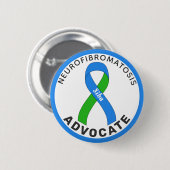 Neurofibromatose Advocate Ribbon White Button (Voorkant /achterkant)