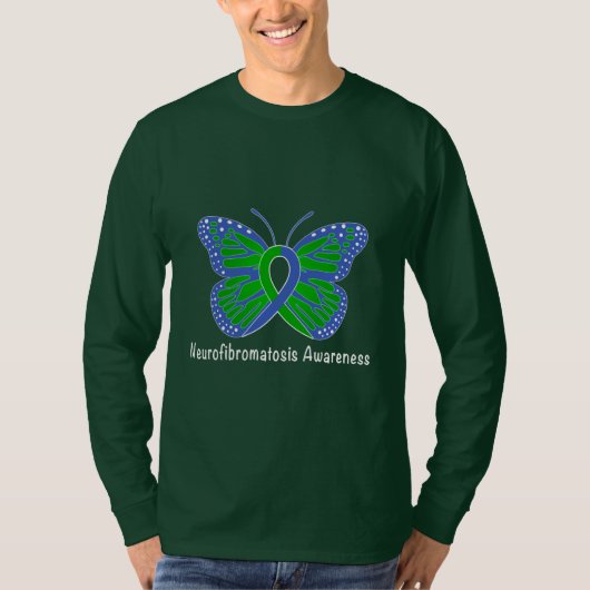 Neurofibromatose Butterfly Awareness Ribbon T-shirt (Voorkant)
