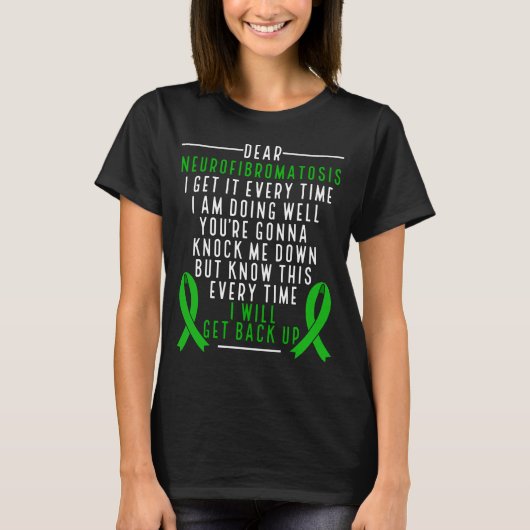 Neurofibromatosis Awareness Green Ribbon T-shirt (Voorkant)
