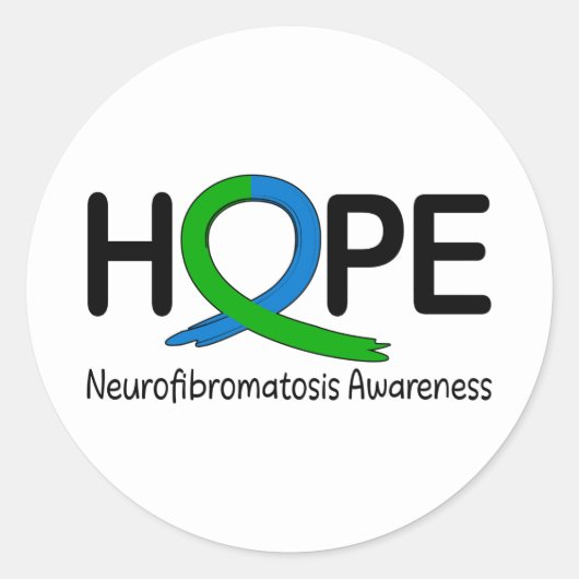 Neurofibromatosis Awareness Ribbon of Hope Ronde Sticker (Voorkant)