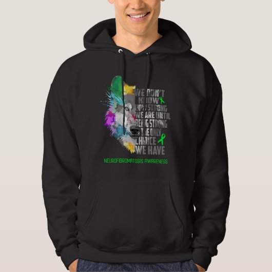 Neurofibromatosis Awareness Ribbon Support Giften Hoodie (Voorkant)