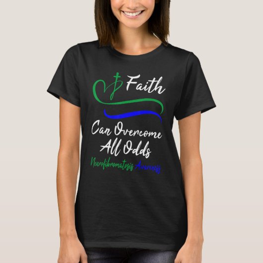 Neurofibromatosis Awareness Support Christian Cros T-shirt (Voorkant)