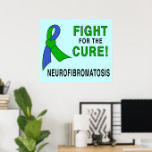 Neurofibromatosis Ribbon: Strijd tegen de Cure! Poster (Thuiskantoor)