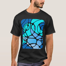 Neurografik blau modernes abstraktes Design T-shirt