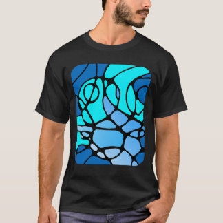 Neurografik blau modernes abstraktes Design T-shirt