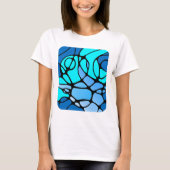 Neurografik blau modernes abstraktes Design T-shirt (Voorkant)