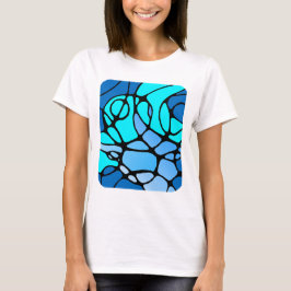 Neurografik blau modernes abstraktes Design T-shirt