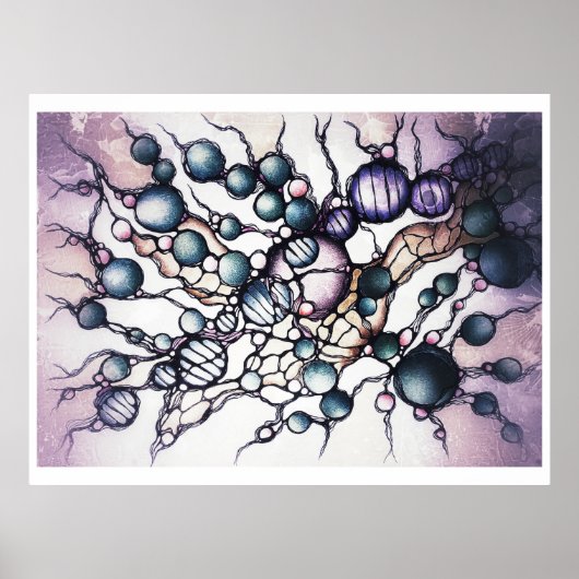 Neurografische Dynamische Stroom Abstracte Poster (Voorkant)