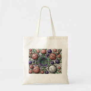 Neurografische Kunst T-shirt Groen Paars Abstracte Tote Bag