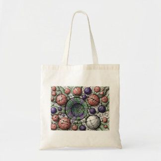 Neurografische Kunst T-shirt Groen Paars Abstracte Tote Bag