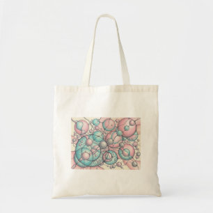 Neurografische Kunst T-shirt Mint Roze Abstracte B Tote Bag