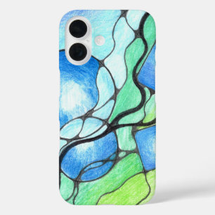 Neurografische kunst vol betekenis, kleur en kalmt iPhone 16 hoesje