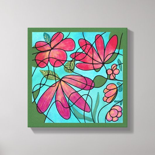 NEUROGRAFISCHE LENTEBLOEMEN WATERVERVEN CANVAS AFDRUK (Voorkant)