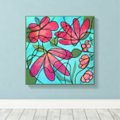 NEUROGRAFISCHE LENTEBLOEMEN WATERVERVEN CANVAS AFDRUK (Insitu (Houten vloer))