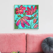 NEUROGRAFISCHE LENTEBLOEMEN WATERVERVEN CANVAS AFDRUK (Insitu (Woonkamer))