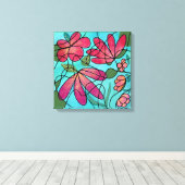 NEUROGRAFISCHE LENTEBLOEMEN WATERVERVEN CANVAS AFDRUK (Insitu (Houten vloer))