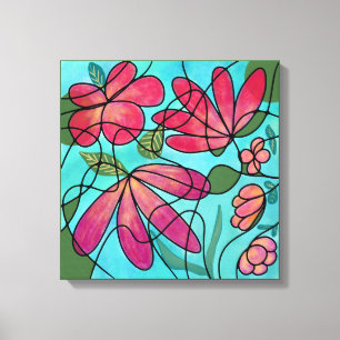 NEUROGRAFISCHE LENTEBLOEMEN WATERVERVEN CANVAS AFDRUK