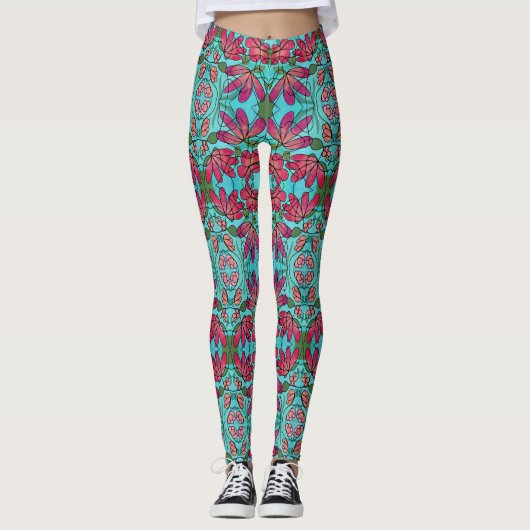 NEUROGRAFISCHE LENTEBLOEMEN WATERVERVEN LEGGINGS (Voorkant)