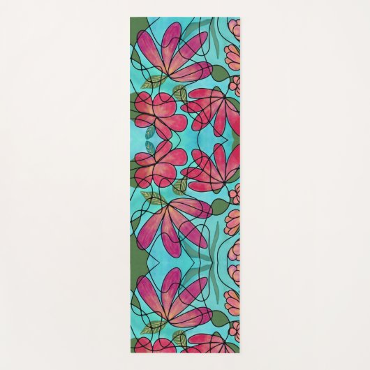 NEUROGRAFISCHE LENTEBLOEMEN WATERVERVEN YOGAMAT (Voorkant)