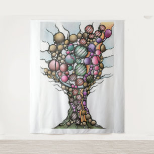 Neurografische Levensboom Abstracte Kunst Tapijt Wandkleed