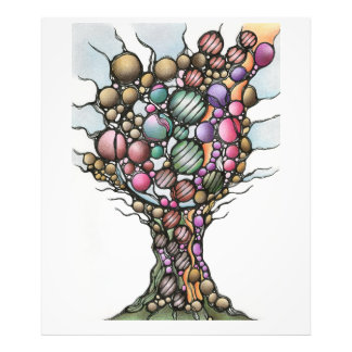 Neurografische Levensboom Abstracte Kunst Wandklee Foto Afdruk