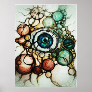 Neurografische Oog Perceptie Abstracte Poster