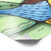 Neurografische vierkante kunst foto afdruk (Hoek)